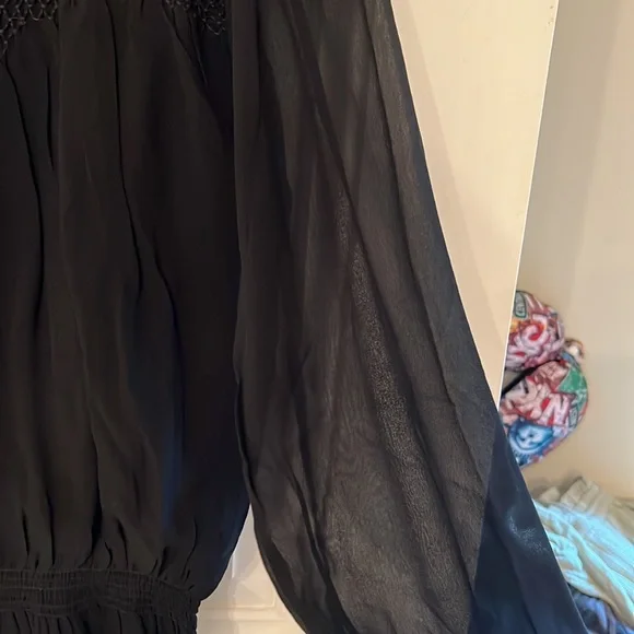 Joie Black boho elbaz blouson dress XS - Picture 4 of 12